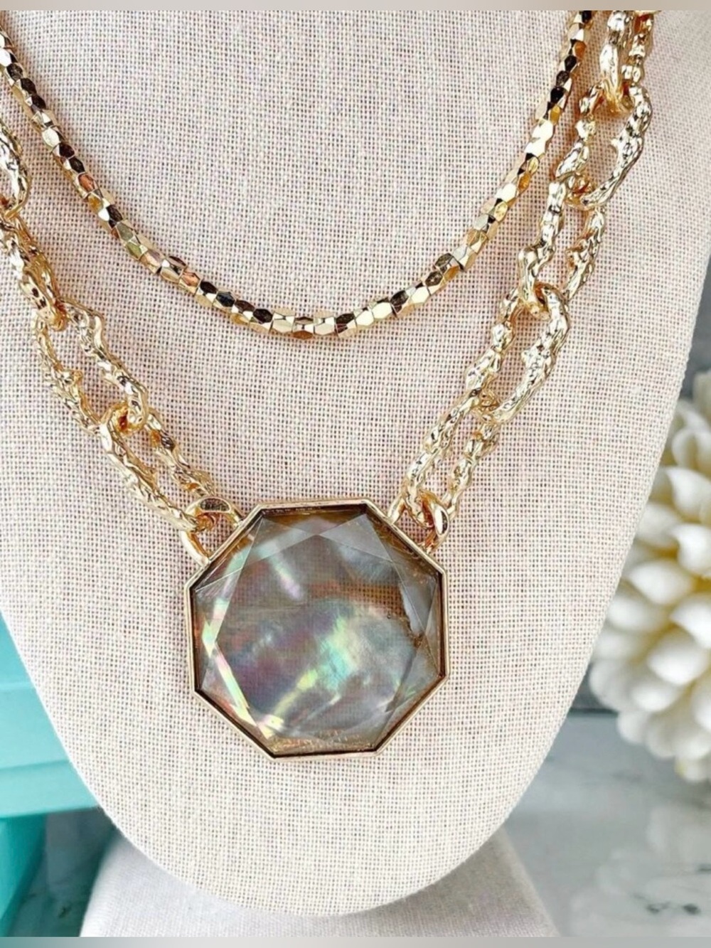 Park Lane Kyla Shell Necklace Gold - Picture 6 of 6